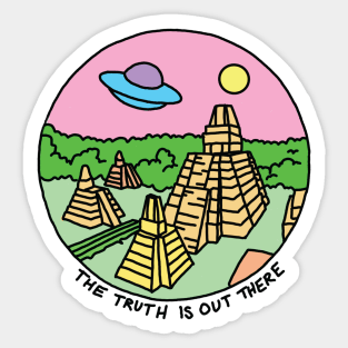 The Truth Is Out There X-files Alien UFO Mayan Print Sticker